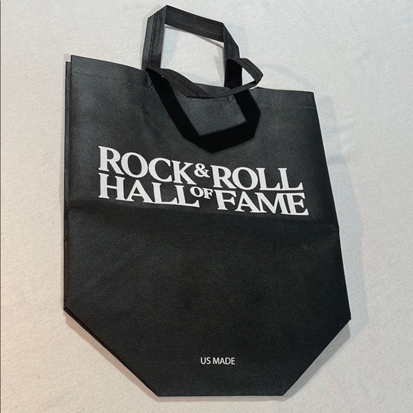 New 🎸 Rock & Roll Black Tote Bag from Cleveland Ohio 13 x 7 x 13 2 Handles 🎶 - Picture 11 of 11